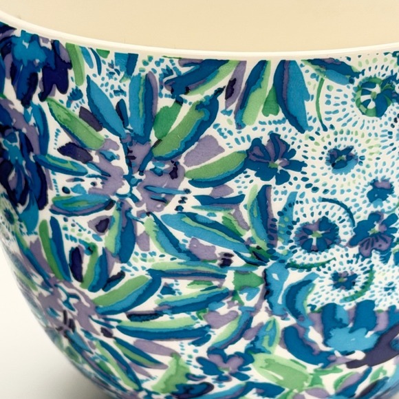 Lilly Pulitzer Ceramic Mugs Set of 2 Blue Floral Paisley Gold Handles 12oz NEW - Picture 14 of 16